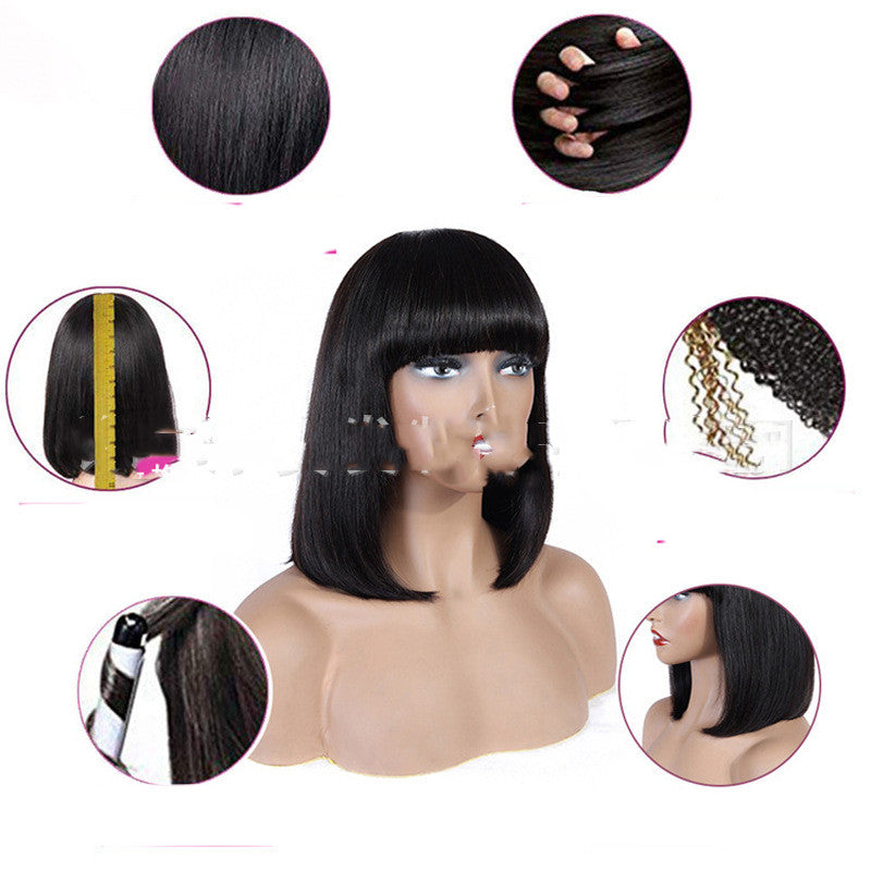 Bob Wig with Bangs - Synthetic Style