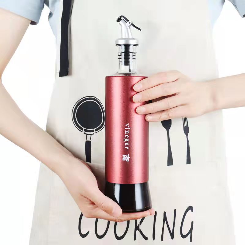Glass Seasoning Bottle with Auto Flip Cap – 300ml | Oil, Vinegar, Soy Sauce & More