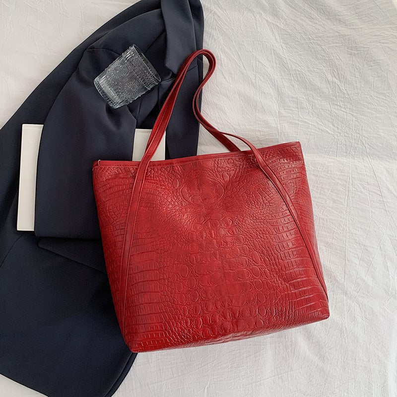 Retro PU Leather Tote Bag – Large Capacity Underarm Shoulder Bag | 8 Colors