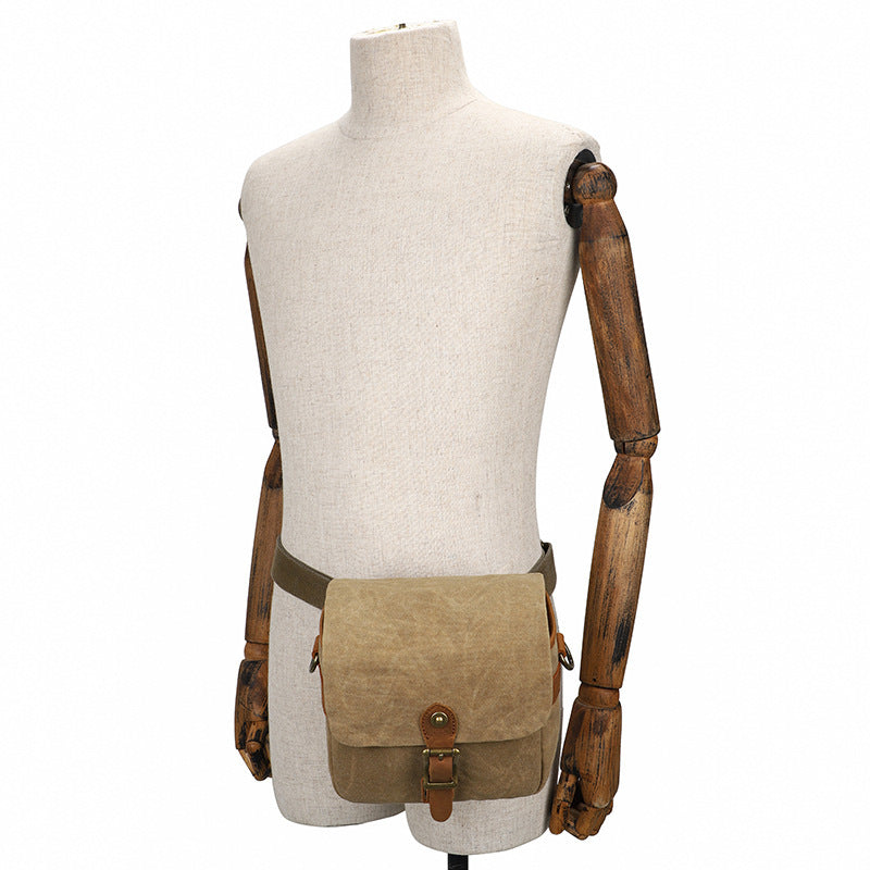 Canvas SLR Camera Bag With Waterproof Liner Crossbody DSLR Protective Case Khaki Dark Gray Army Green