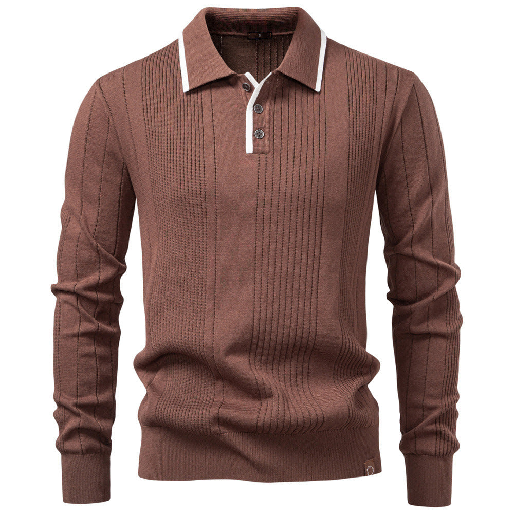 Men's Sweater Lapel Zipper Knitted Sweater