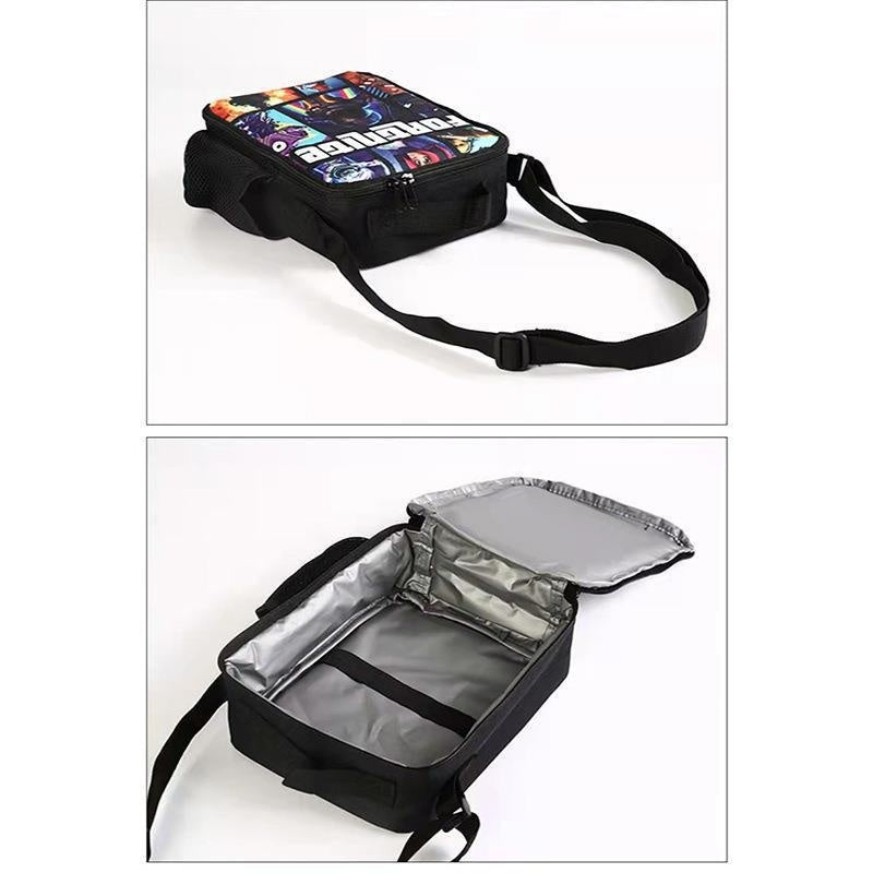 Butterfly Mushroom Nylon Crossbody Bag Lunch Bag for Daily Use Unisex Small Satchel with Zippered Interior