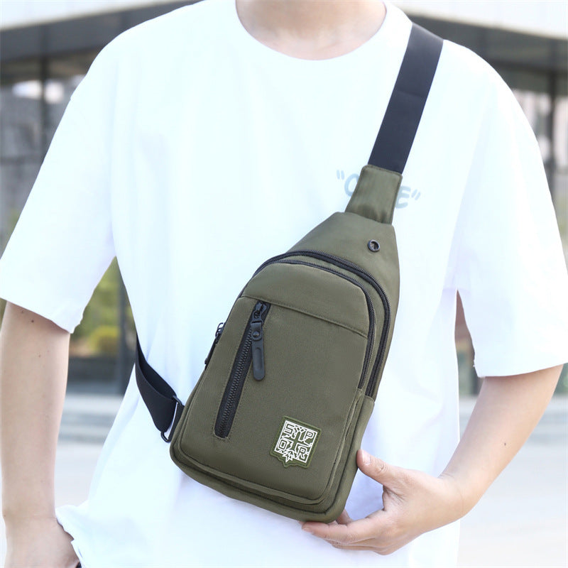 Mens Crossbody Bag Nylon Waterproof Ultra Lightweight Casual Shoulder Chest Bag For Travel