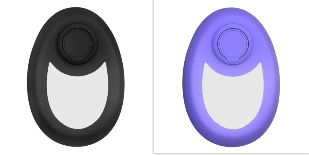 Crystal magic epilator set in black and purple, oval handhelds with circular buttons