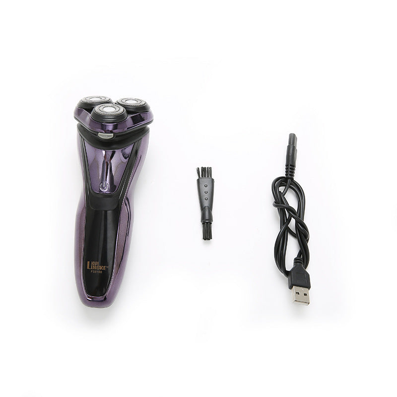 Electric Men's Shaver - Fully Washable USB Rechargeable Car Adapter