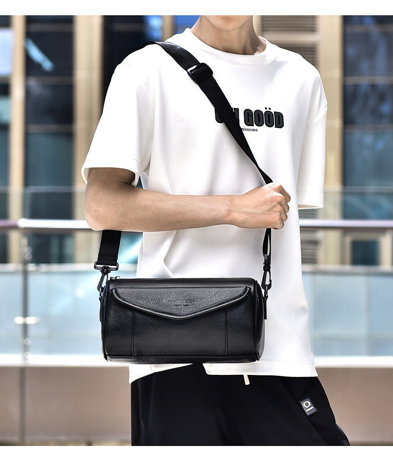 Men Crossbody Bag Large Capacity PU Leather Shoulder Bag Waterproof And Wear Resistant Multi Purpose