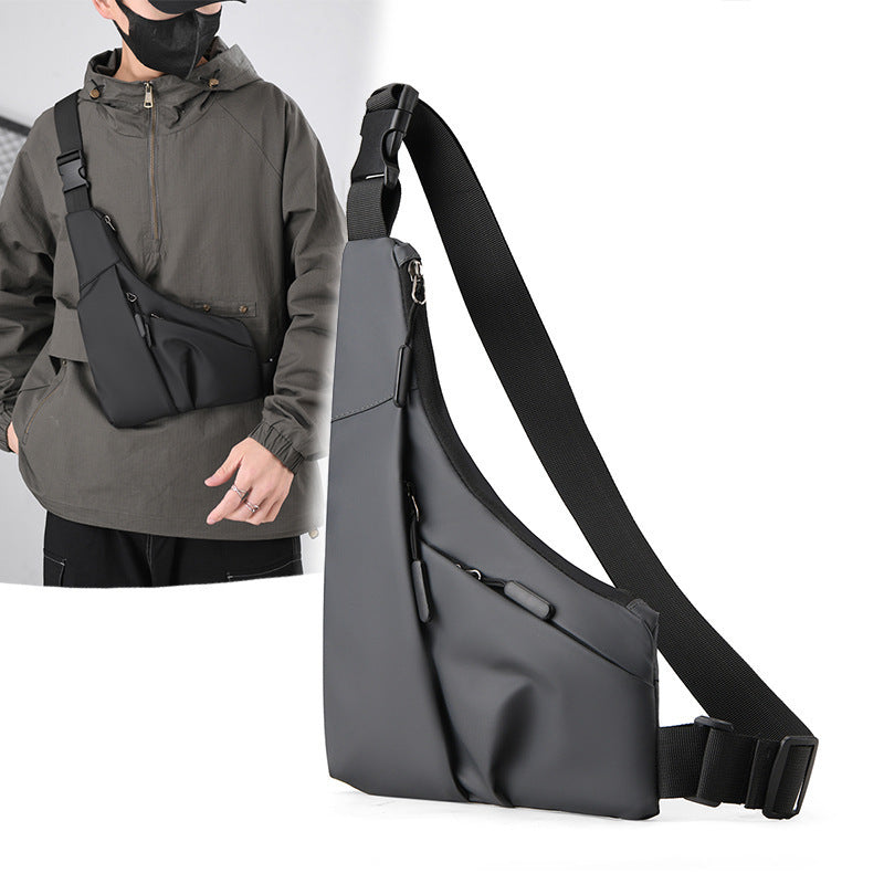 Waterproof Burglar Proof Next To The Skin Sunday Bag Triangle Bag For Men Crossbody Style In Gray Or Black
