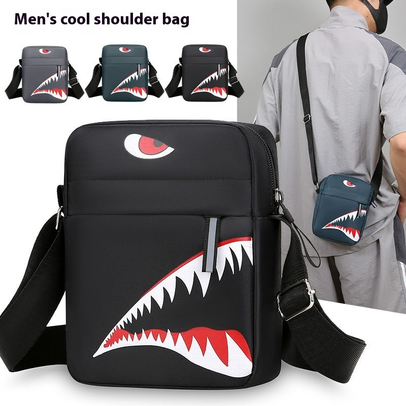 Men's Small Casual Trend Shoulder Crossbody Bag for Daily Use Black Gray Green Oxford Cloth Urban Minimalist