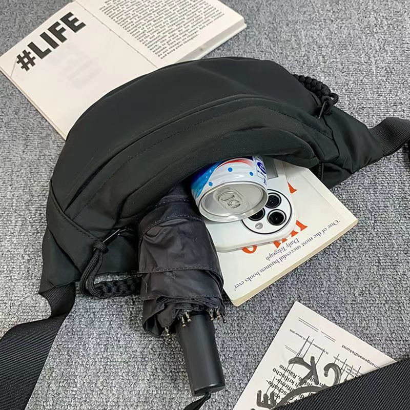 Mens Chest Bag Small Crossbody Shoulder Bag For Sports Nylon Lining Polyester 35cm Wide 16cm High 10cm Deep