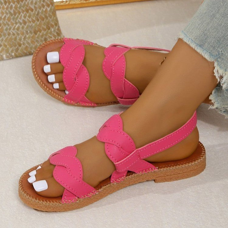 Woven Fashion Flat Summer Shoes - Women's Breathable Casual Sandals