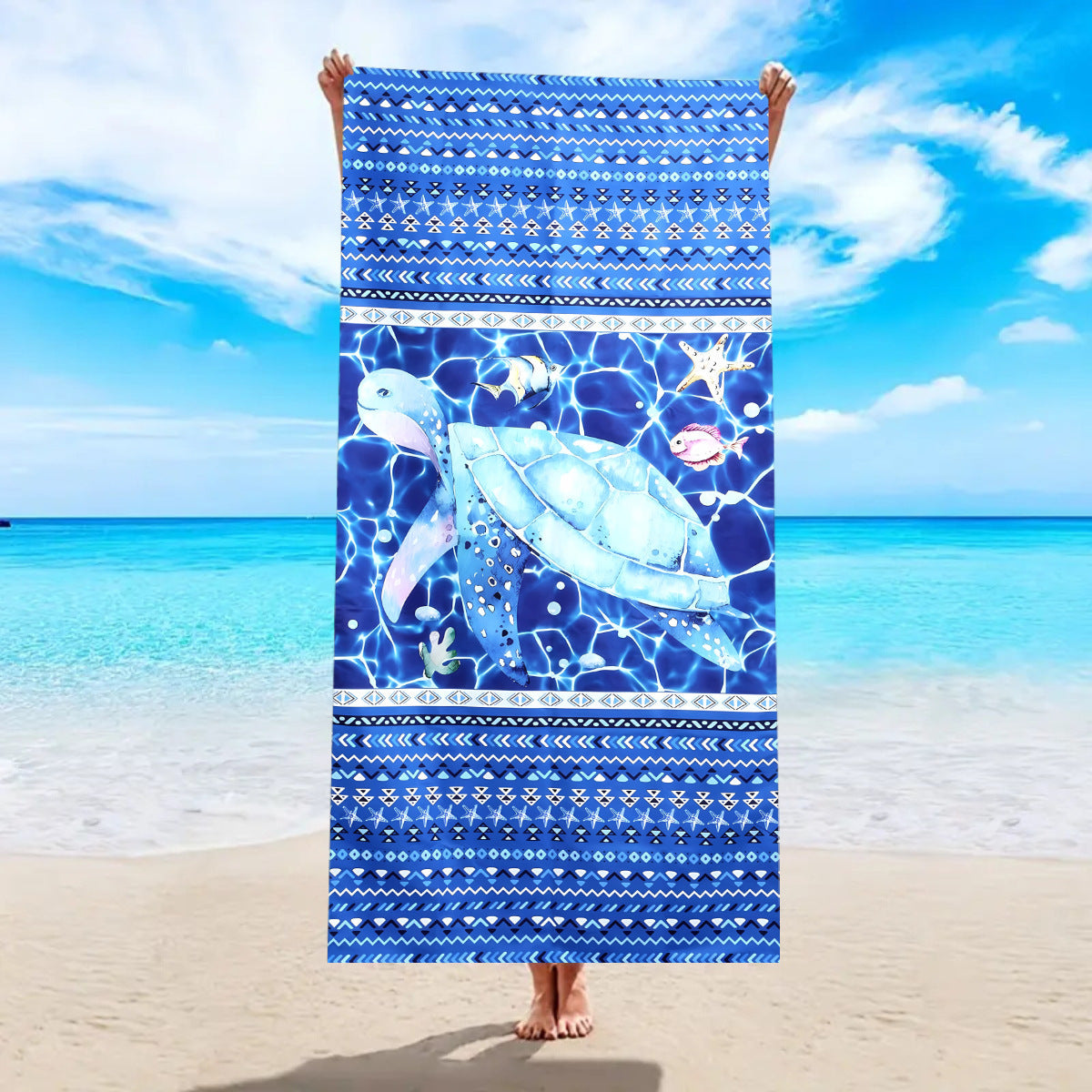 Quick-drying Microfiber Beach Bath Towel Double-sided Velvet