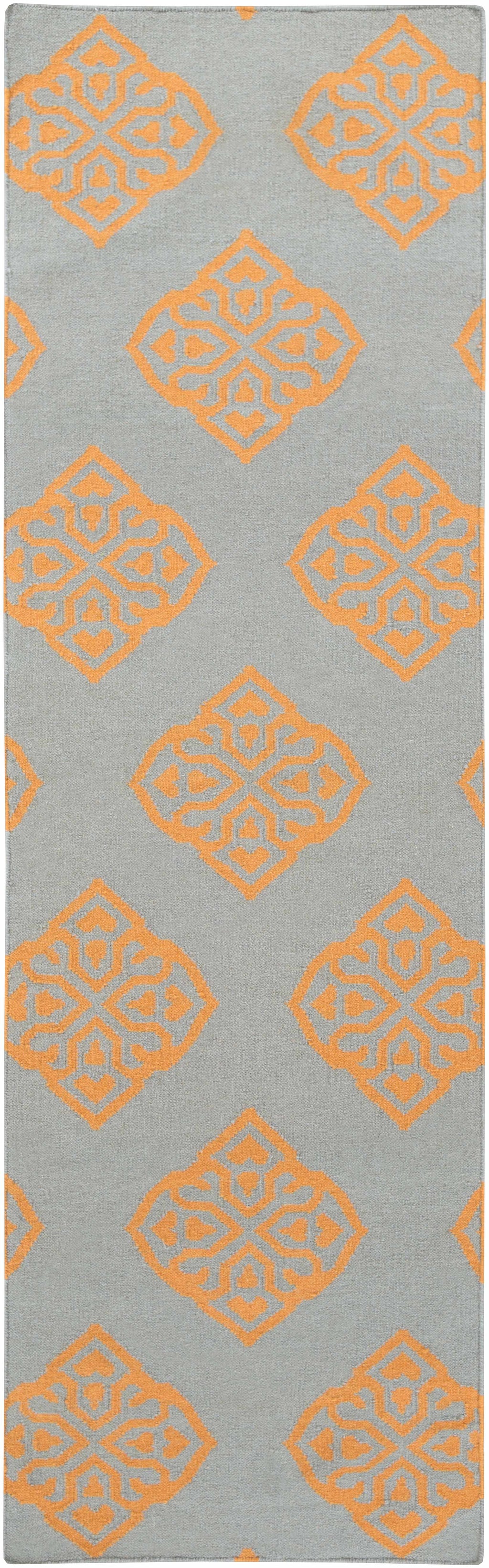Elwin Orange & Gray Hand Woven Wool Area Rug – Contemporary