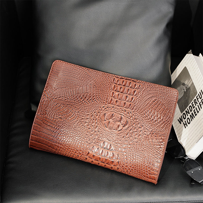 Men's PU Leather Casual Envelope Bag For Travel In Black Or Brown Color 34cm Long 23cm High 3cm Wide