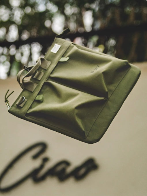 Marden Tooling Retro Nylon Crossbody Bag With Zipper Phone Pocket Vertical Square Military Green