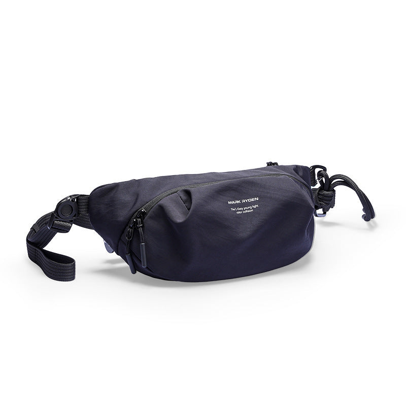 Mens Crossbody Bag Oxford Cloth Chest Bag Portable Single Shoulder Backpack For Travel Blue Black