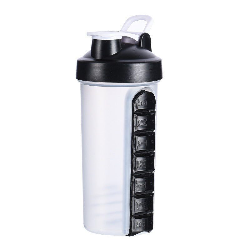 Outdoor Portable Water Bottle with Weekly Medicine Box - Multi-Function Cup