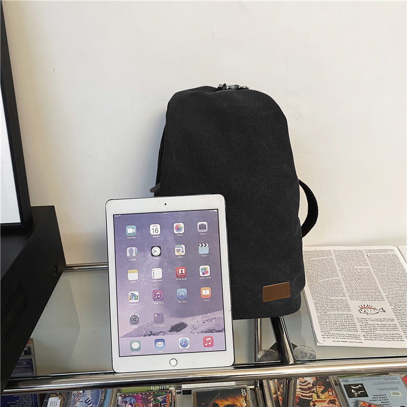 Men Canvas Travel Sling Bag Large Capacity Crossbody For Commute And Leisure Travel Breathable Comfort