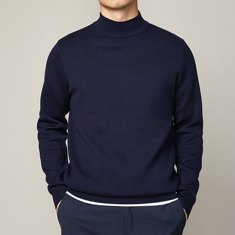 Autumn And Winter Mock Neck Sweater Men's Undershirt