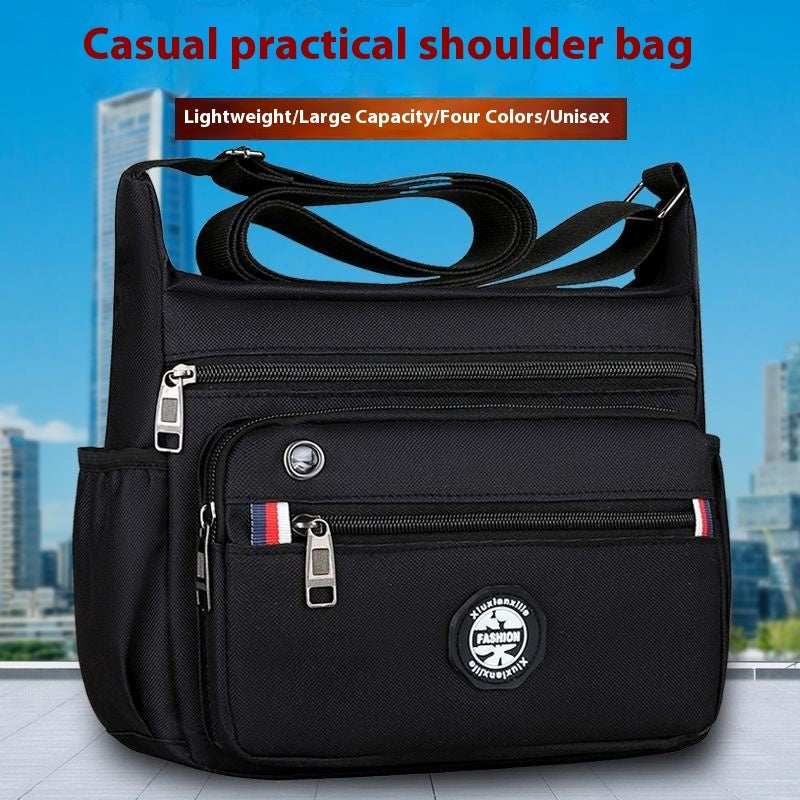 Large Capacity Mens Shoulder Messenger Bag 20x26x9 CM With Multiple Pockets Oxford Cloth Daypack