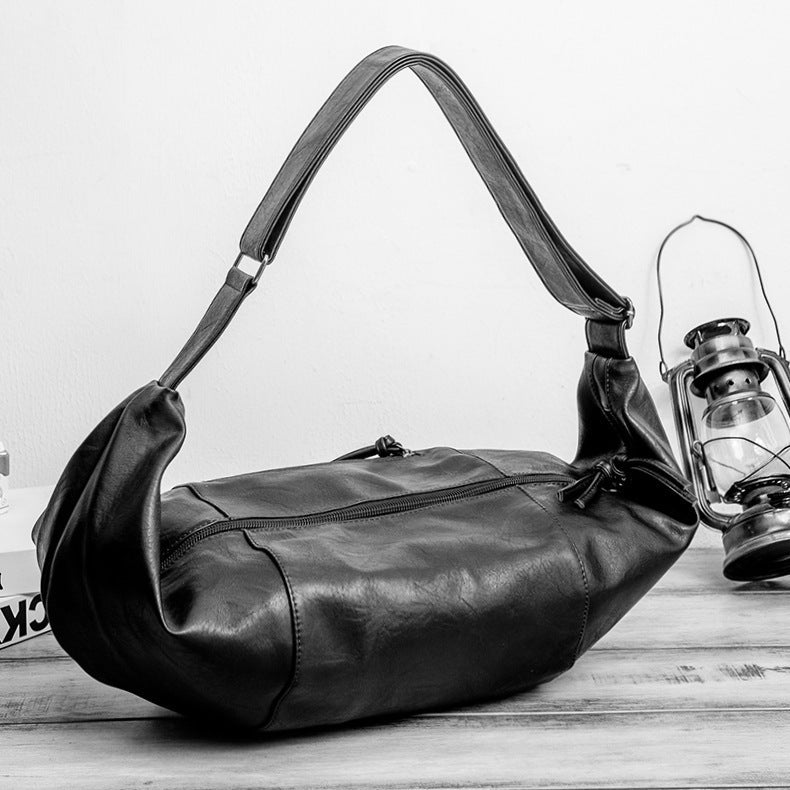 Large New Mens Soft PU Leather Crossbody Bag For Travel And Business Wear Resistant 15 Inch Capacity