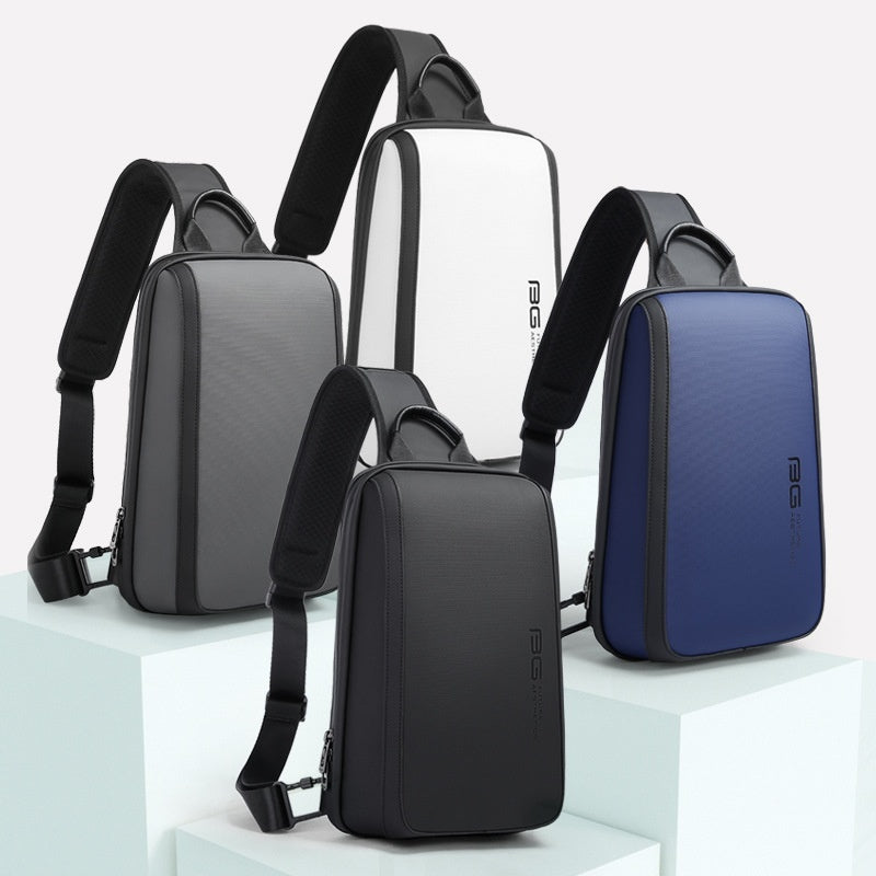 Chest Bag For Men Messenger Style Lightweight Oxford Cloth Casual Shoulder Bag With Double Straps