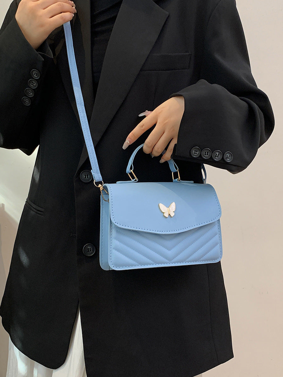 Four Seasons Trendy Joker Womens PU Leather Bow Accent Horizontal Square Tote Bag In Multiple Colors