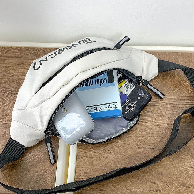 Mens Chest Bag Crossbody Nylon Leisure Sports Cargo Shoulder Bag With Three Dimensional Pockets And Street Style