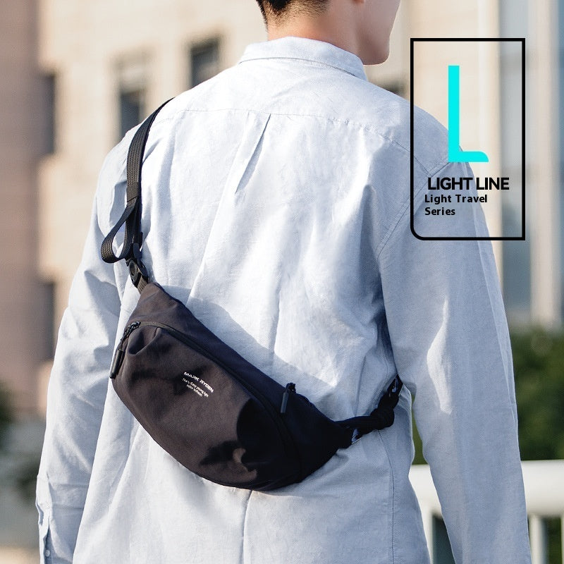 Mens Crossbody Bag Oxford Cloth Chest Bag Portable Single Shoulder Backpack For Travel Blue Black