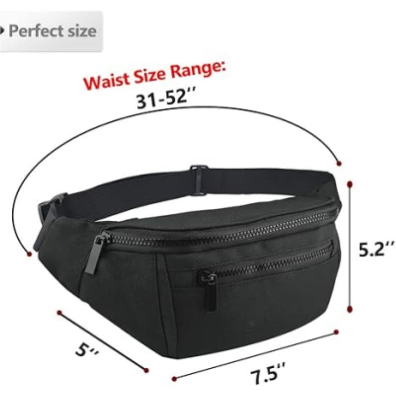 Womens Crossbody Travel Belt Bag Nylon Sandwich Pocket For Walking Running Cycling Leisure Travel Black Beige Dark Blue