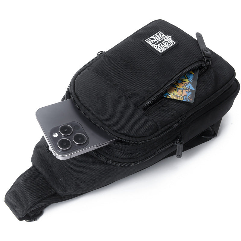 Mens Crossbody Bag Nylon Waterproof Ultra Lightweight Casual Shoulder Chest Bag For Travel