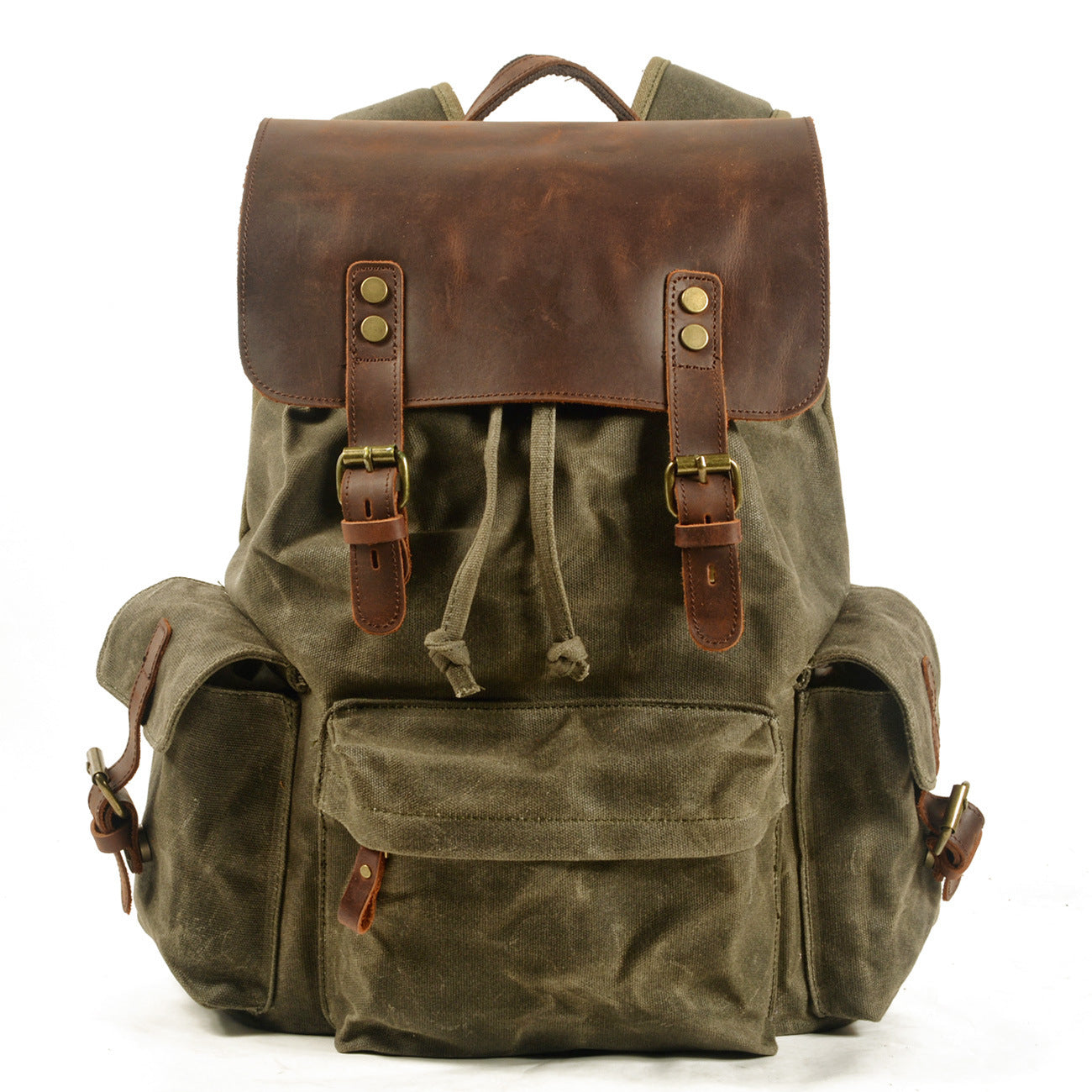 Men's Canvas Casual Backpack Oil Wax Laptop Travel Bag Muchuan 20 to 35L European Retro
