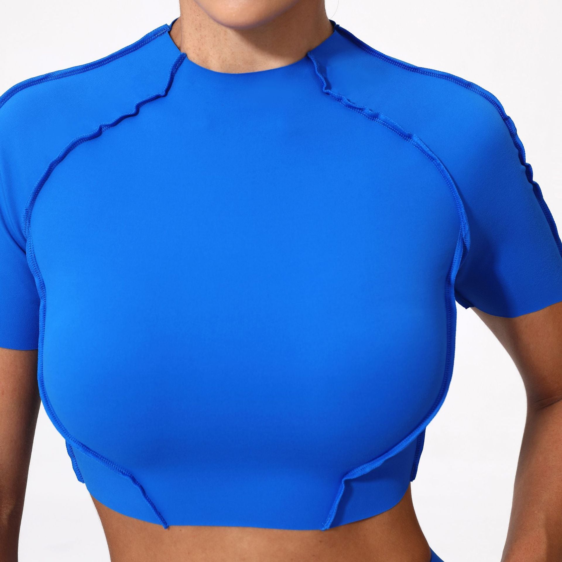 New Yoga Wear Women Without Chest Pad Flattering Short Sleeve Top