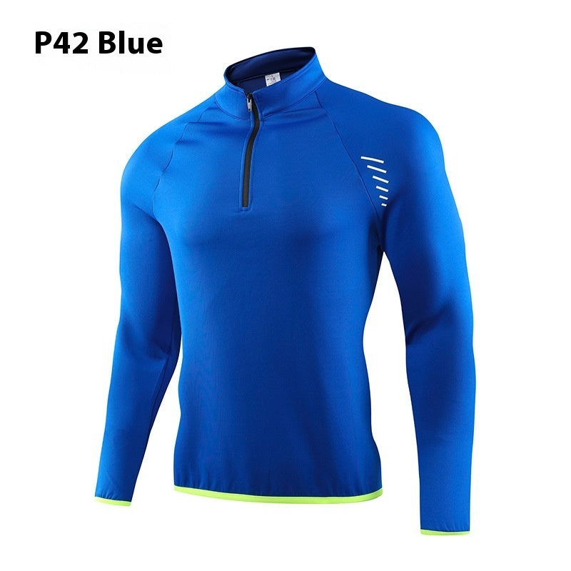 Unisex Half Zip Quick Dry Running Top For Outdoor Fitness And Cycling Available In Black Red Green Blue XS To XXXL