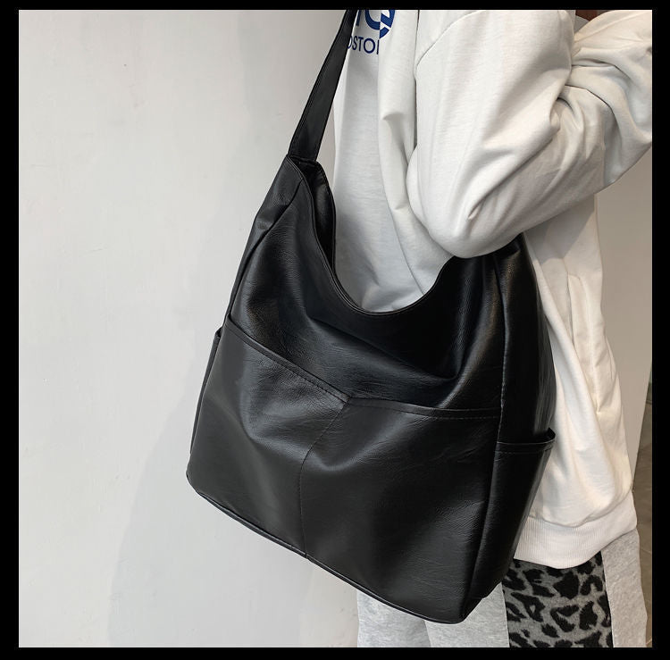 Trendy Cool Mens Crossbody Large Capacity Corduroy Black Casual Shoulder Bag for Business Travel