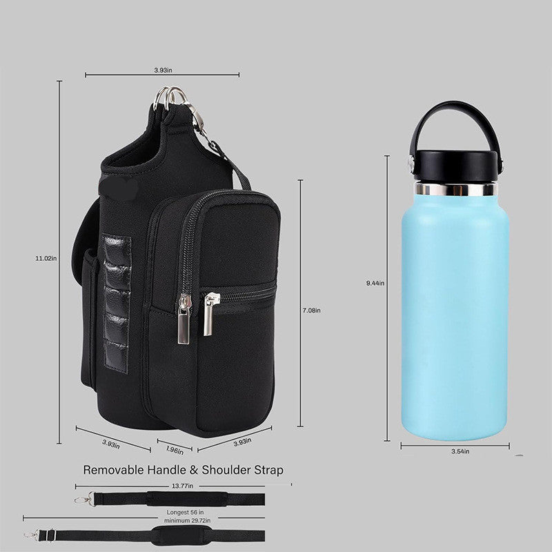 Portable Sports Kettle Bag Anti Collision Crossbody Cup Cover Oxford Cloth Travel Bottle Carrier