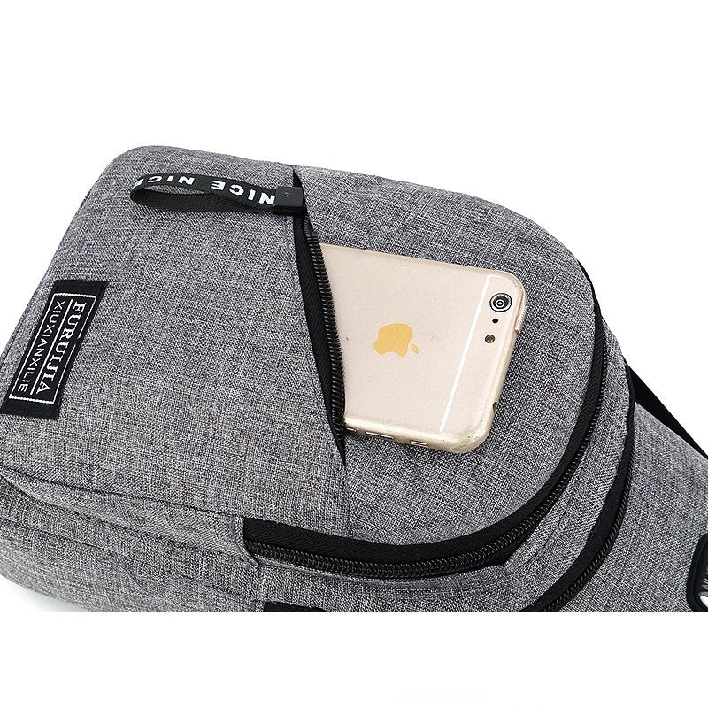 Casual Youth Korean Style Shoulder Bag For Men Oxford Cloth Messenger Bag Solid Color