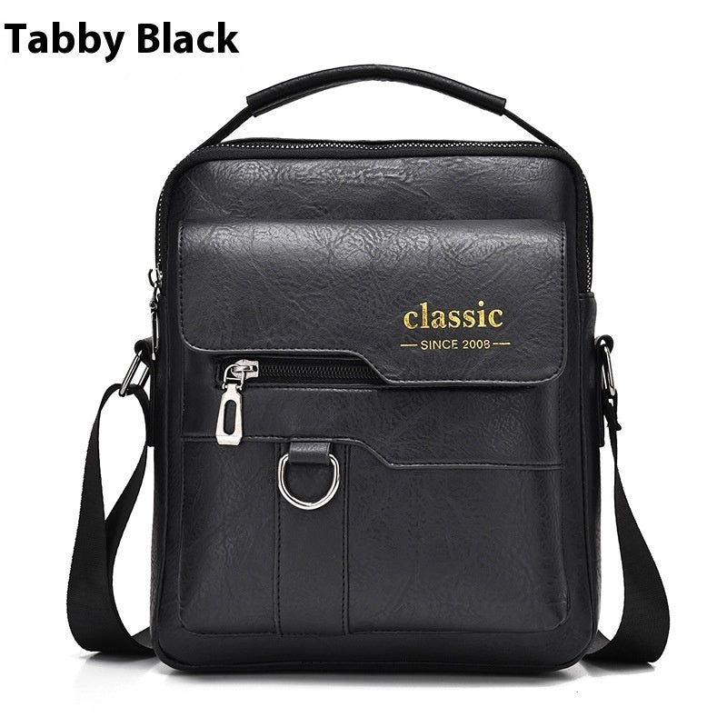 Mens Messenger Bag One Shoulder Retro PU Leather Crossbody Bag With Flap For Travel And Business