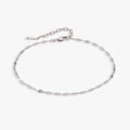 Stainless steel silver multi-faceted chain anklet with adjustable clasp and link sparkle