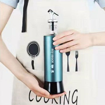Glass Seasoning Bottle with Auto Flip Cap – 300ml | Oil, Vinegar, Soy Sauce & More