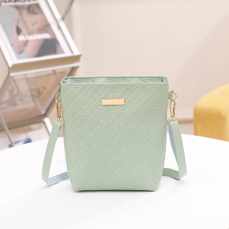 Simple Casual PU Leather Shoulder Bag for Women with Three Dimensional Pocket Available in Black White Pink Green Brown