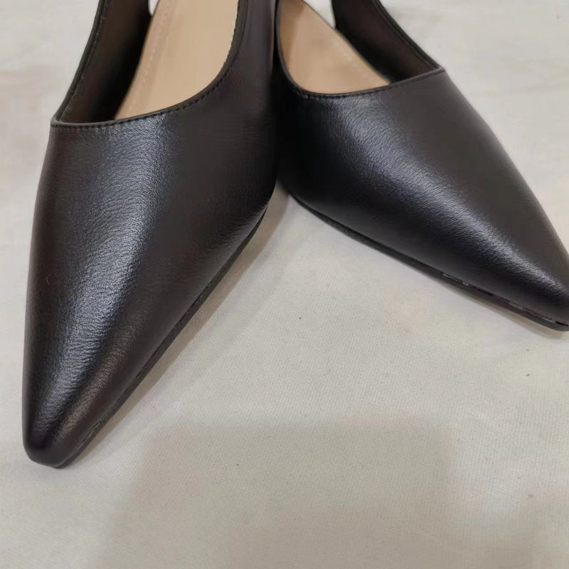 French Minority Low Heel Pointed-Toe Shoes - Women's Low-Cut Toe Cap Style