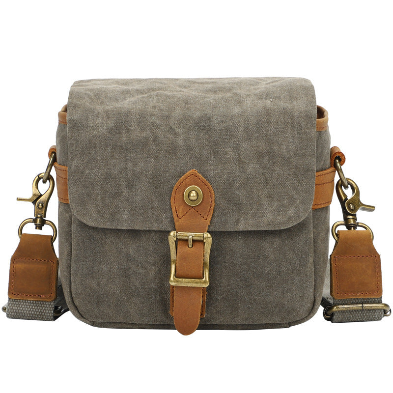 Canvas SLR Camera Bag With Waterproof Liner Crossbody DSLR Protective Case Khaki Dark Gray Army Green