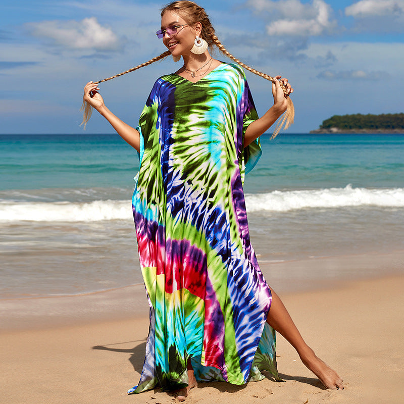 Rayon Print Bikini Swimsuit Cover Up Sun Shirt