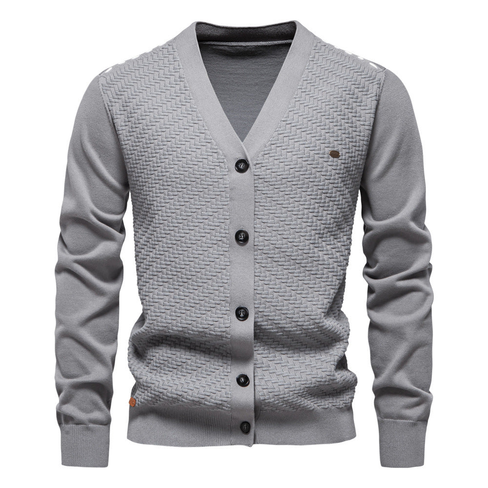 Men's V-neck European And American Coat Cardigan Slim Fit Sweater