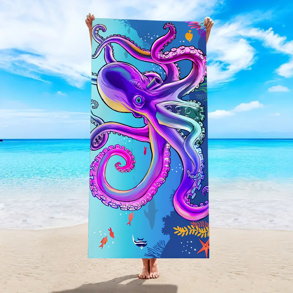 Quick-drying Microfiber Beach Bath Towel Double-sided Velvet