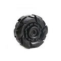 All-black fingertip gyro decompression toy with circular hub and segmented outer shell