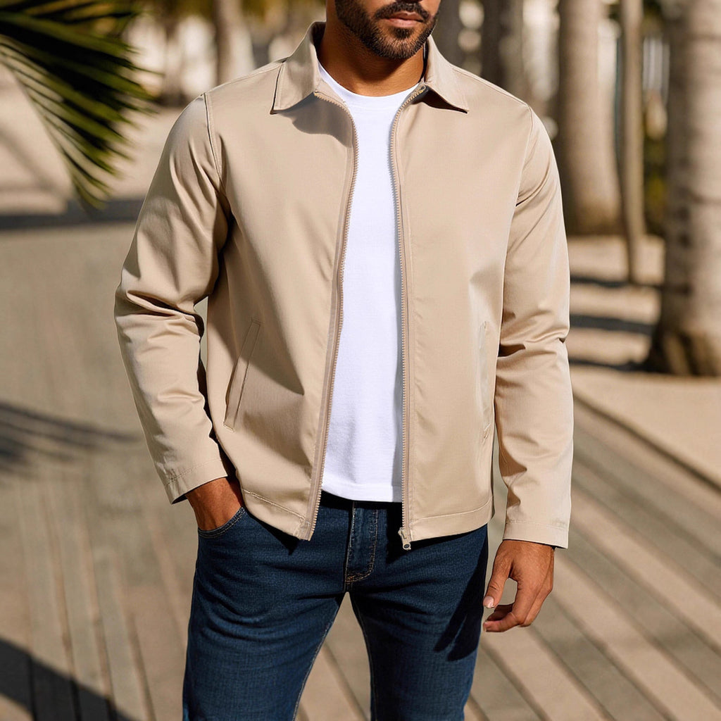 Men's Coat Zipper Raglan Sleeve Cardigan Jacket