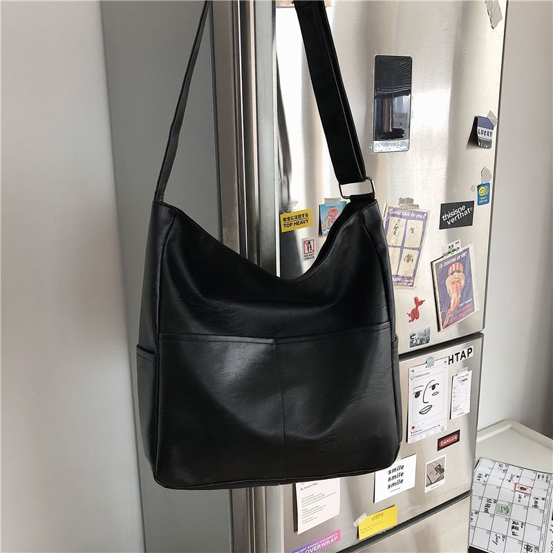 Trendy Cool Mens Crossbody Large Capacity Corduroy Black Casual Shoulder Bag for Business Travel