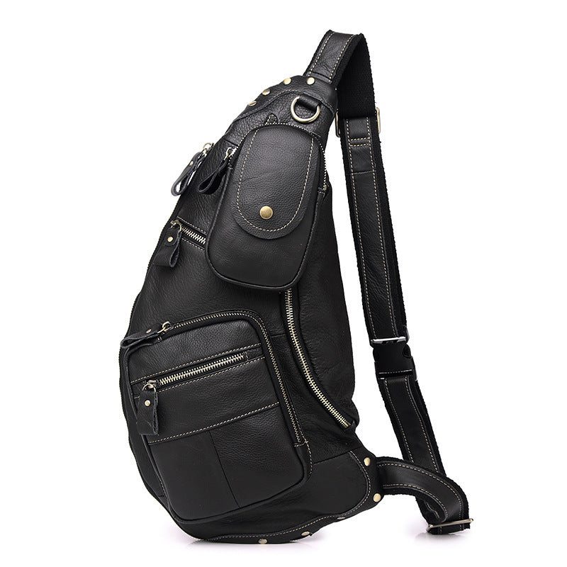 Large Capacity Retro Mens Cowhide Messenger Bag for Leisure Travel European American Style Black Brown Wine Red