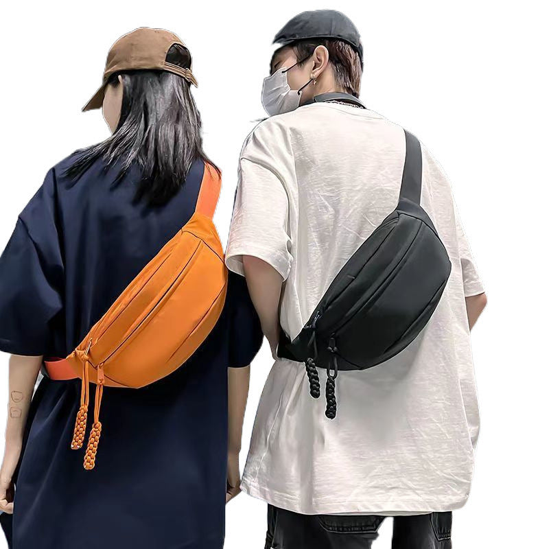 Mens Chest Bag Small Crossbody Shoulder Bag For Sports Nylon Lining Polyester 35cm Wide 16cm High 10cm Deep